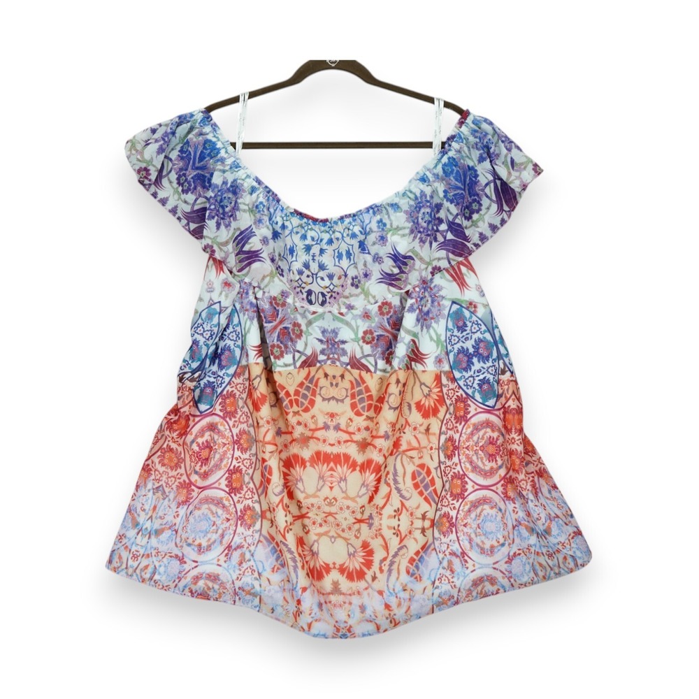 NWT City Chic Women's Top Cassia Off Shoulder Floral Pattern Multicolor Large